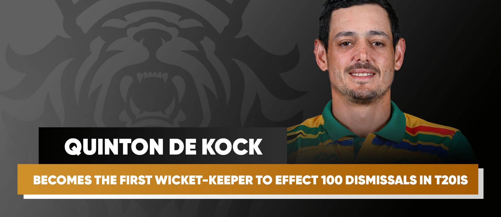 Quinton de Kock becomes the 1st wicket-keeper to reach 100 dismissals in T20Is