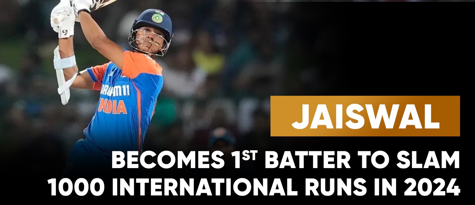 Jaiswal becomes 1st batter to slam 1000 international runs in 2024