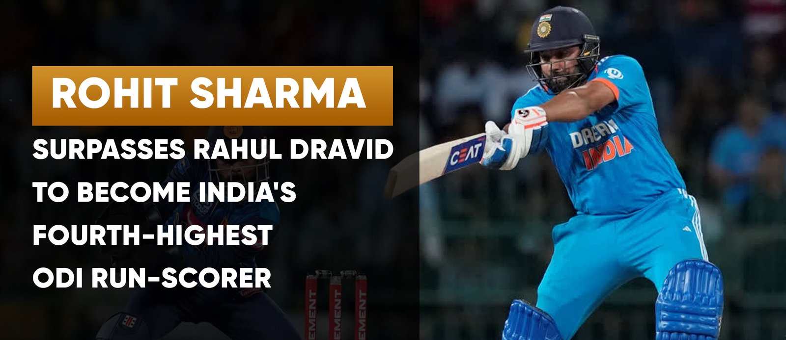 Rohit Sharma Surpasses Rahul Dravid to Become India’s Fourth-Highest ODI Run-Scorer