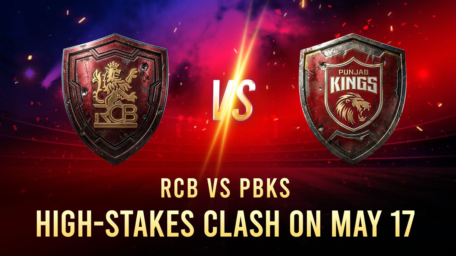 RCB vs PBKS High-Stakes Clash on May 17