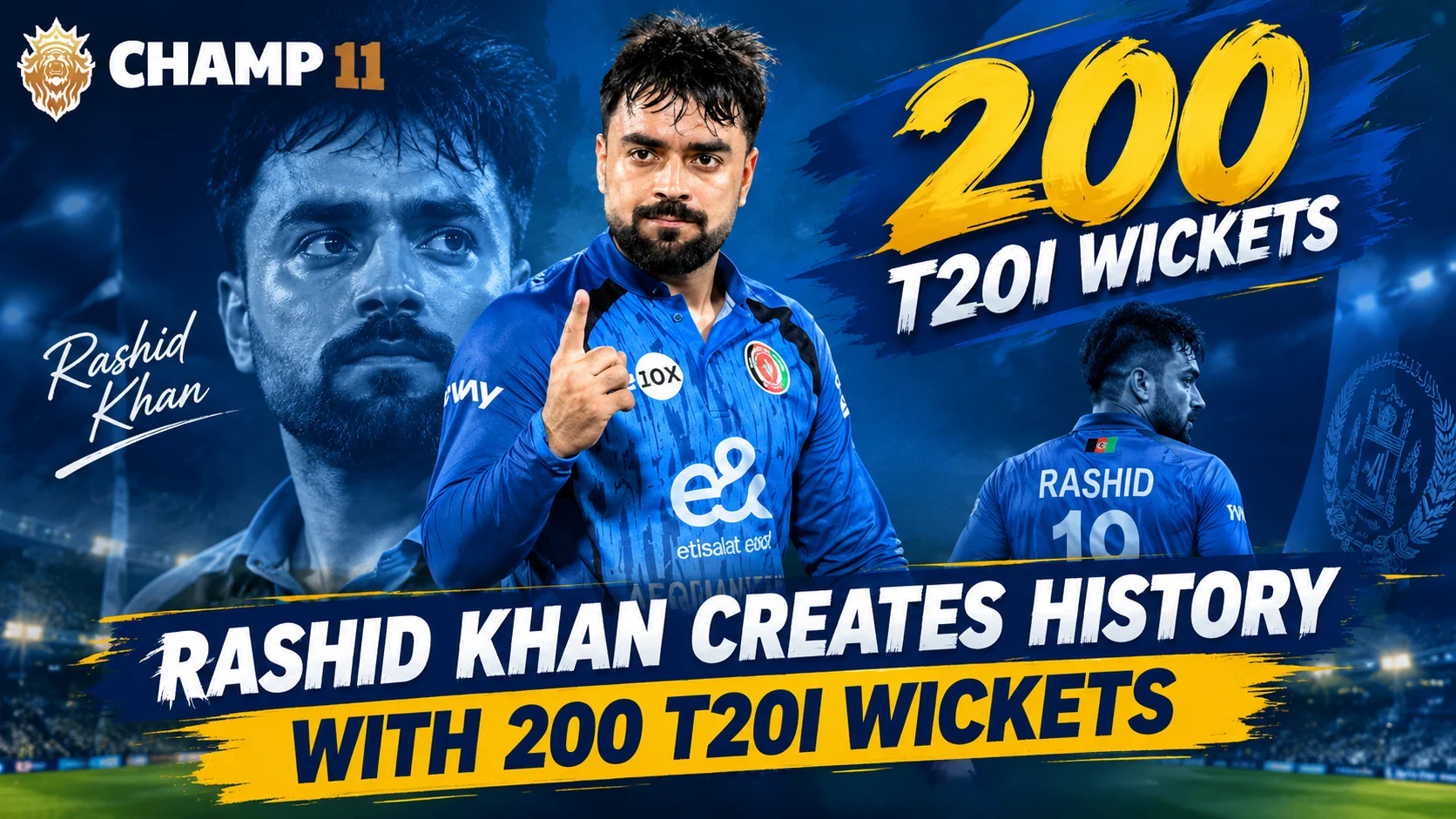 Rashid Khan Creates T20I History with 200 Wickets as Afghanistan Beat Zimbabwe in Epic Comeback